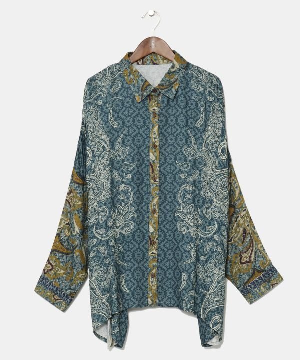 チャイハネ 【チャイハネ】デュオシャツ アミナコレクション トップス シャツ・ブラウス ブラック ブルー ベージュ