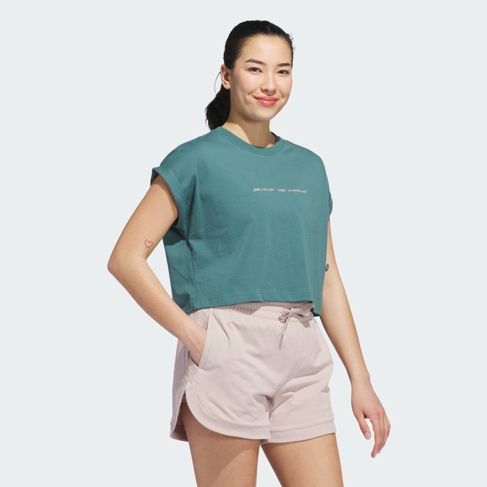 【公式】アディダス adidas 返品可 【ゴルフ】ビヨンド ザ コース グラフィック ノースリーブTシャツ アディダス トップス カットソー・Tシャツ グリーン
