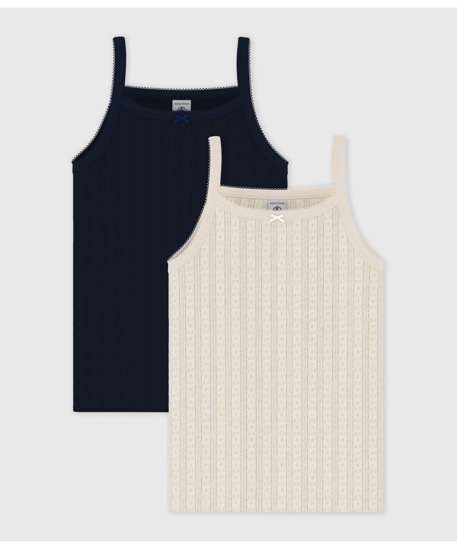 PETIT BATEAU 針抜きキャミソール2枚組 プチバトー インナー・ルームウェア その他のインナー・ルームウェア【送料無料】