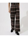 【SALE/50%OFF】AZUL by moussy CHECKSEMIFLAREPANTS/チェックセミフレアパンツ アズールバイマウジー パンツ/ジーンズ パンツその他 ブラウン ネイビー