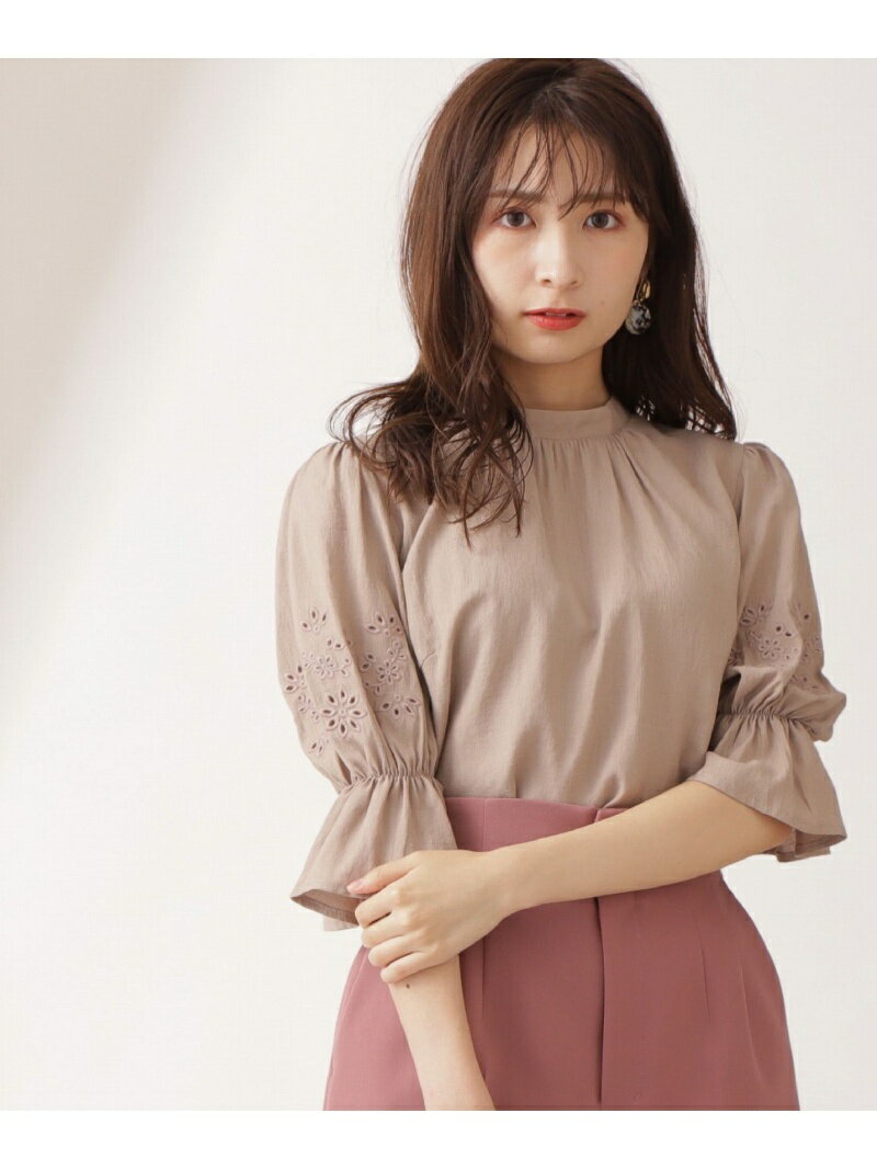 【SALE／50%OFF】PROPORTION BODY DRESSING エンブロイダリースリーブブラウス プロポーションボディドレッシング トップス シャツ・ブラウス ブラウン ホワイト ブラックのサムネイル