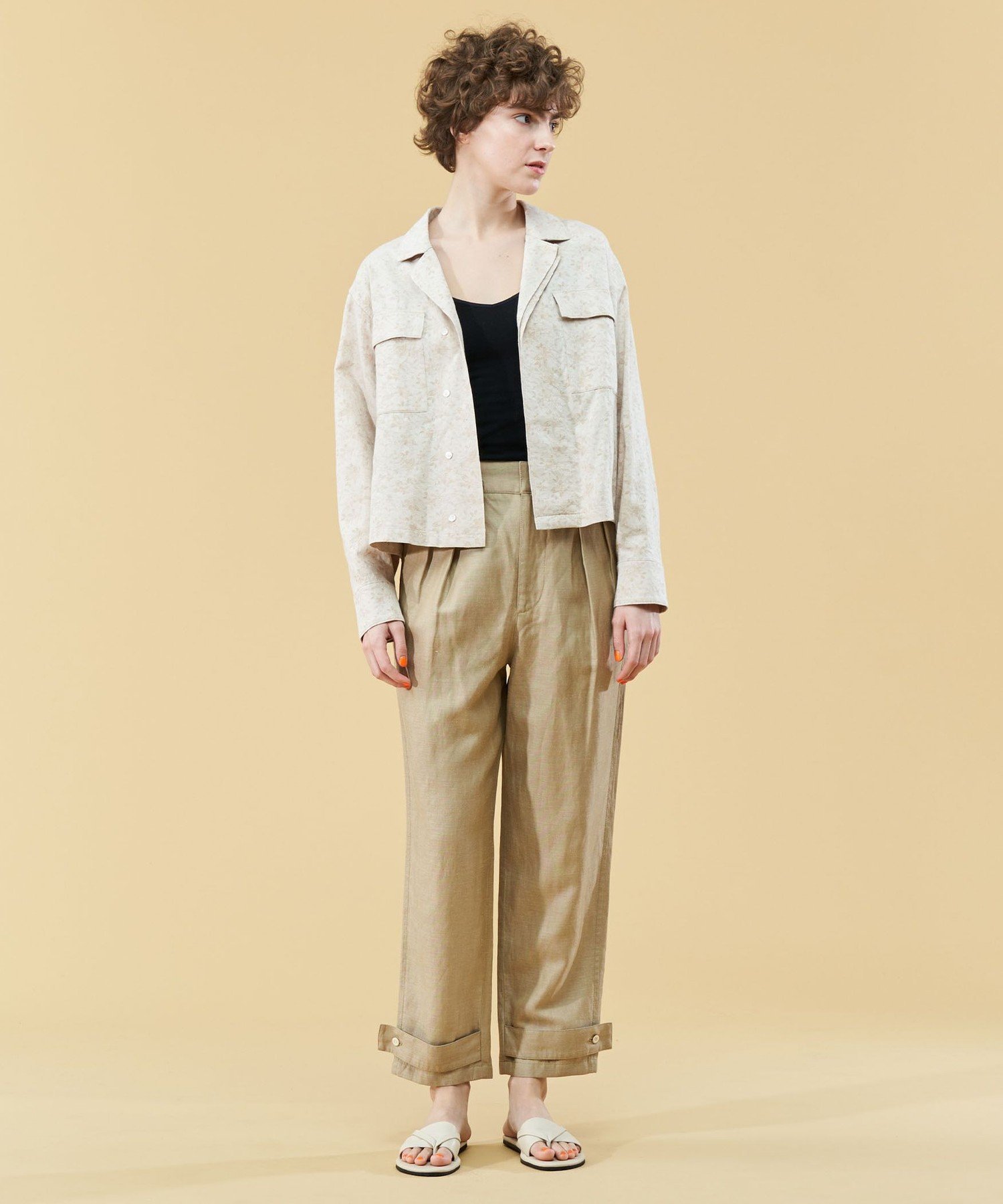 【SALE／80%OFF】GALERIE VIE ボタニカルジャカード ショートジャケット トゥモローランド ジャケット・アウター その他のジャケット・アウター ブルー ベージュ【送料無料】