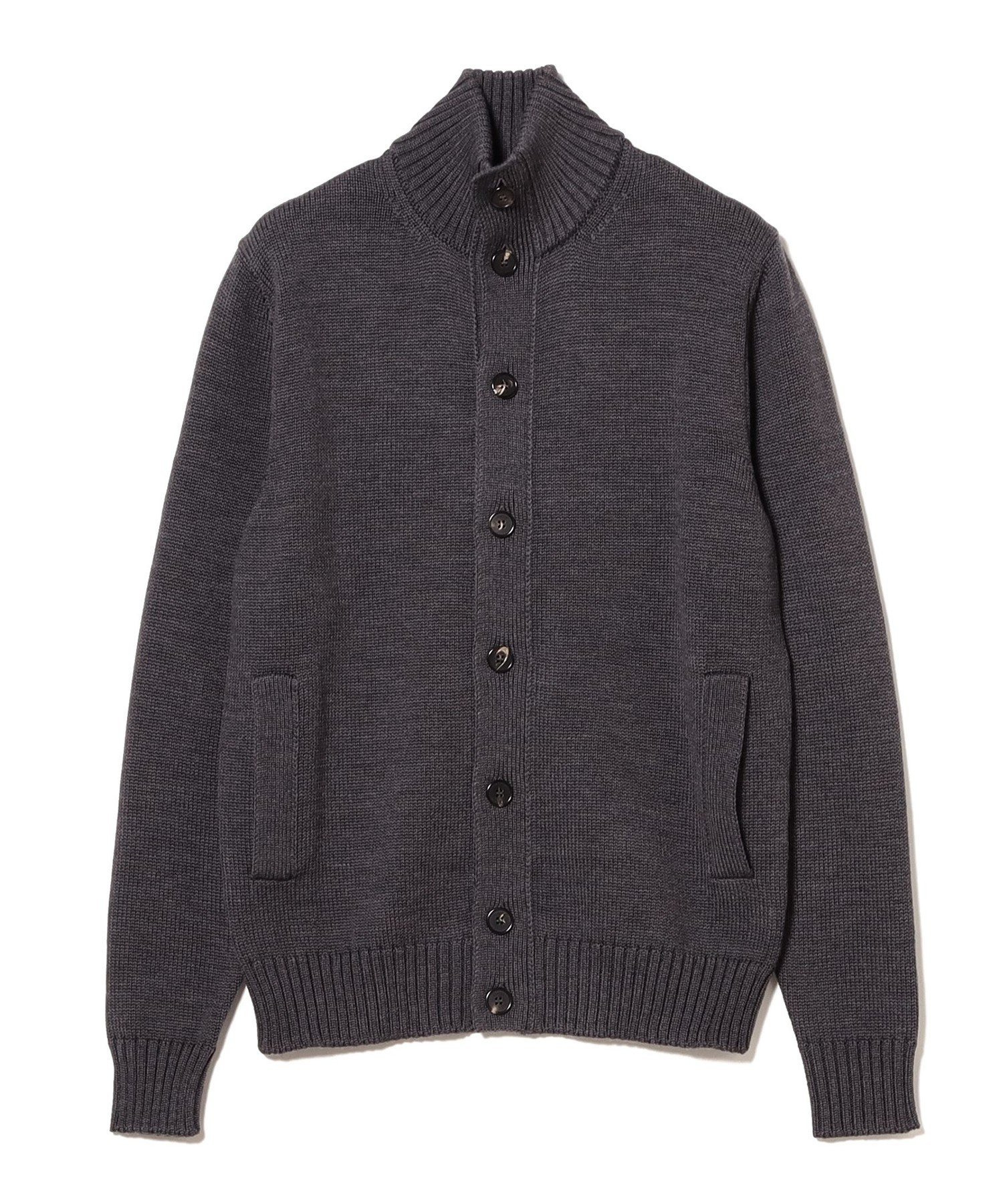 BEAMS F ZANONE / CHIOTO 5ゲージ スタンドカラー カーディガン ビームス メン ジャケット・アウター ブルゾン・ジャンパー ネイビー ベージュ グレー ブラック ブラウン【送料無料】