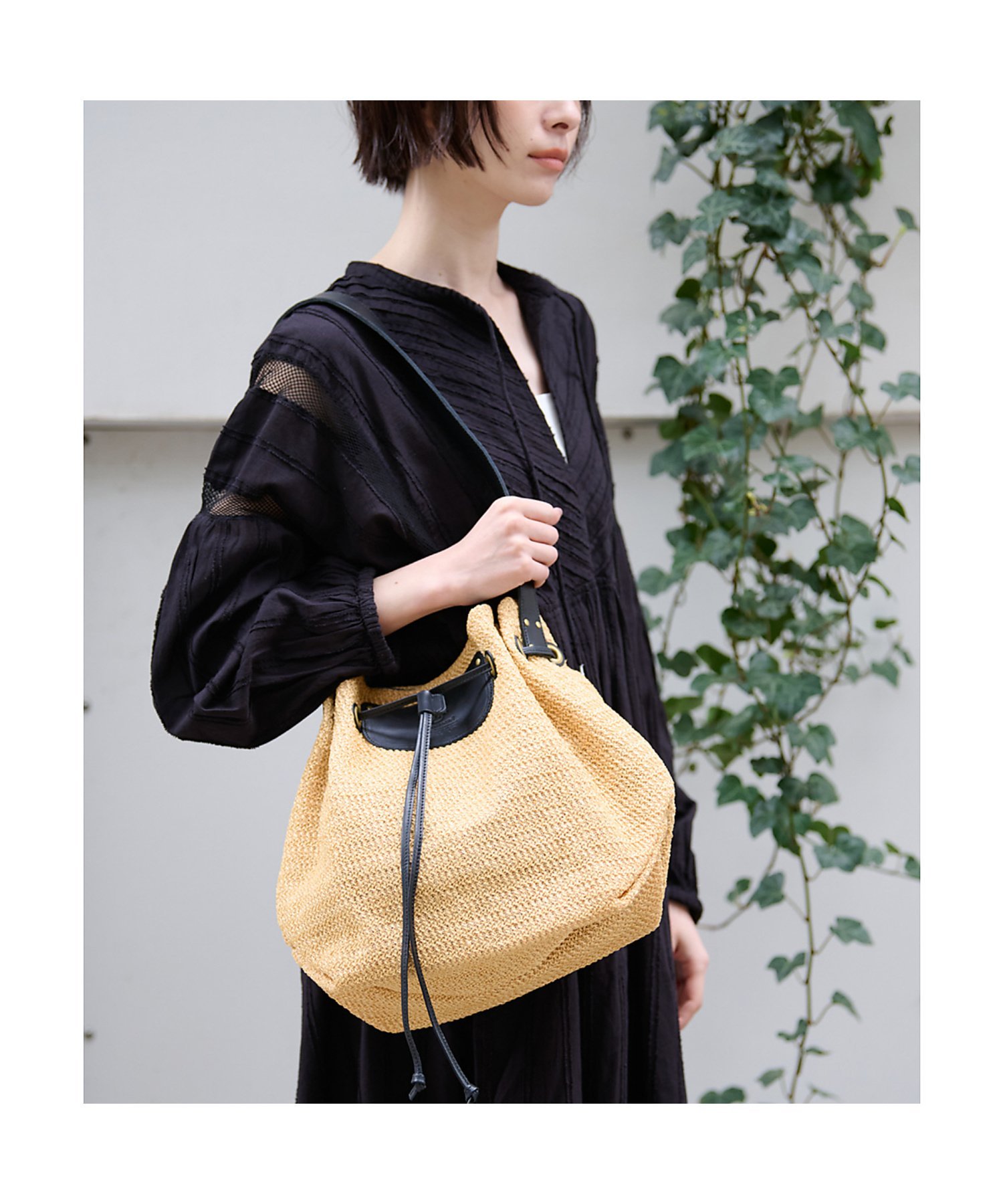 Rouge vif la cle 【Ampersand / アンパサンド】basket like bag/AP24 ルージュ・ヴィフ ラクレ バッグ ショルダーバッグ ブラック ベージュ【送料無料】