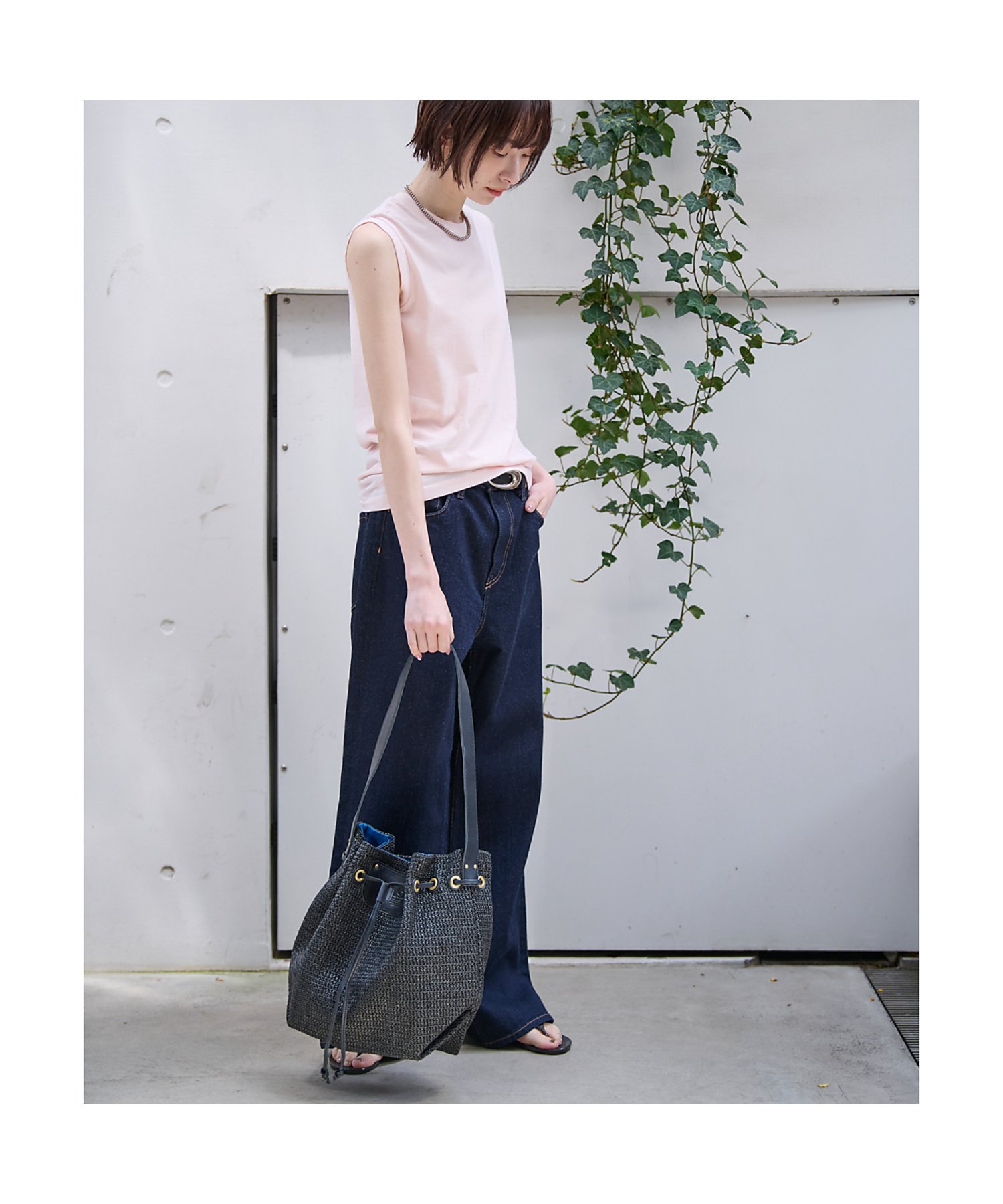 Rouge vif la cle 【Ampersand / アンパサンド】basket like bag/AP24 ルージュ・ヴィフ ラクレ バッグ ショルダーバッグ ブラック ベージュ【送料無料】