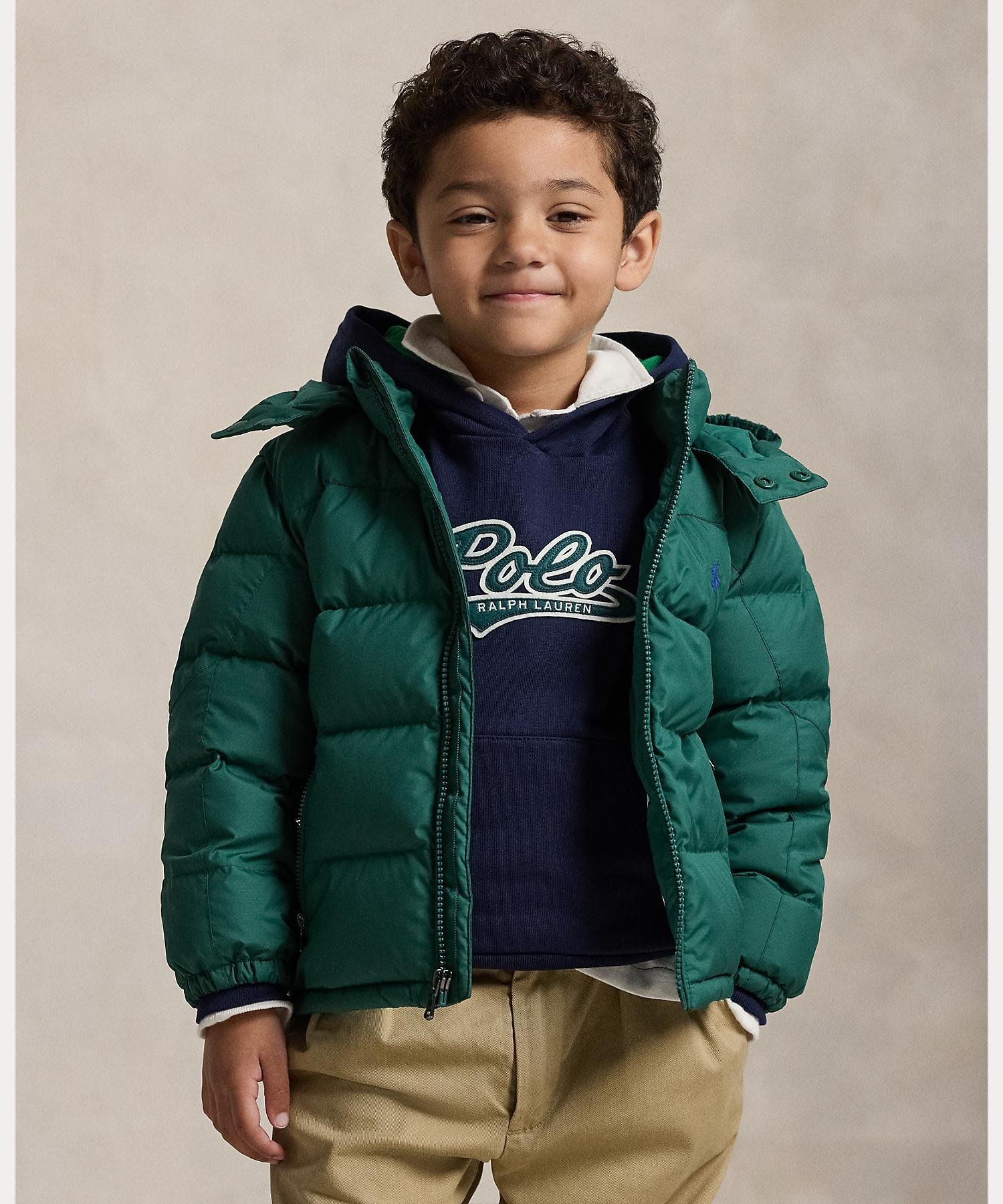 POLO RALPH LAUREN (ボーイズ 2才~7才)リップストップ ダウン フーデッド ジャケット ラルフローレン ジャケット・アウター ダウンジャケッ...