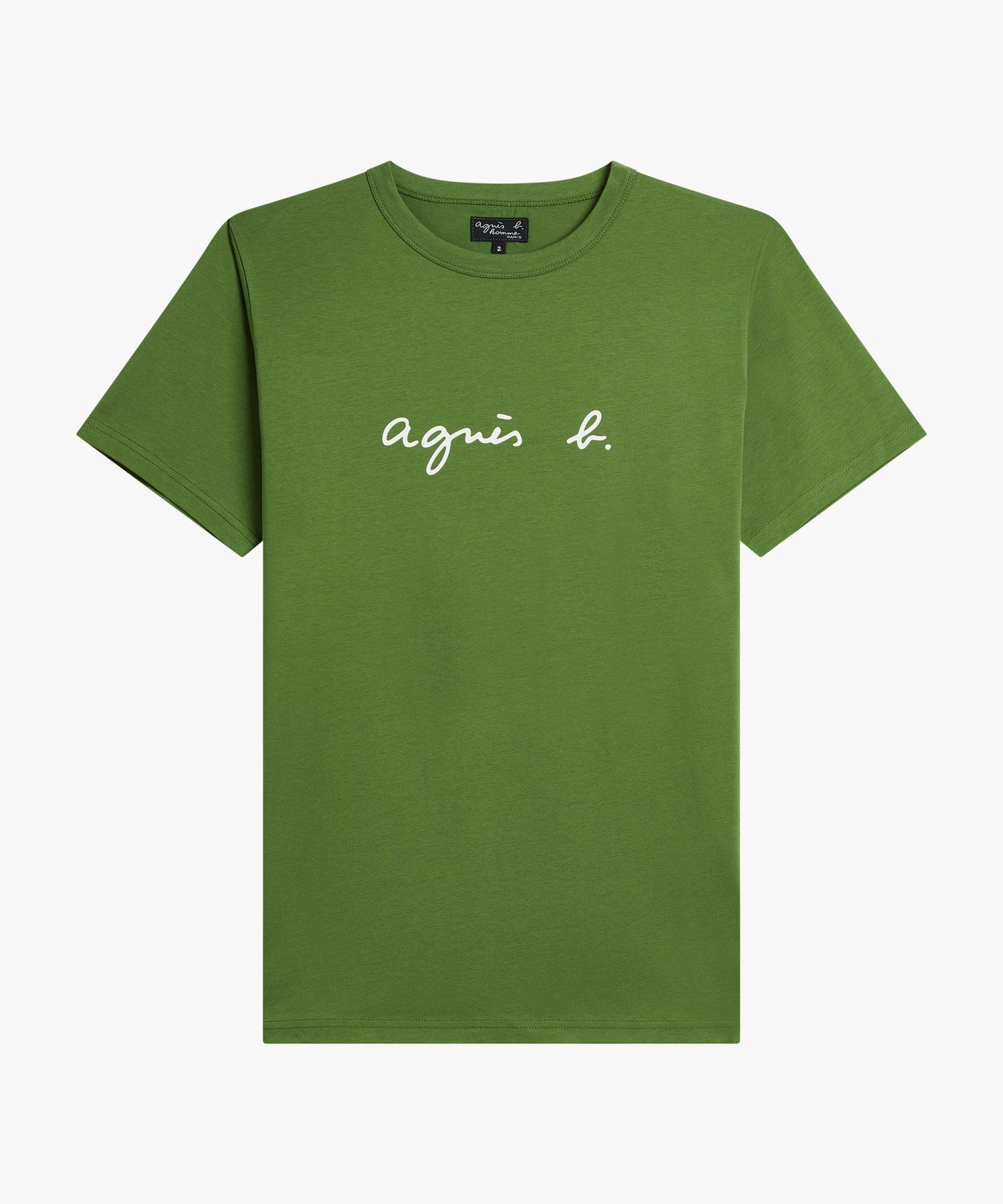 agnes b. HOMME メンズ ロゴ プリント 半袖 Tシャツ Brando アニエスベー トップス カットソー Tシャツ グリーン【送料無料】