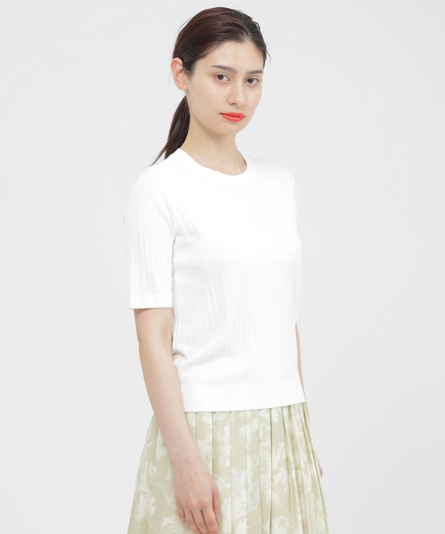 【SALE／22%OFF】Paul Stuart 【eclat/Nikkei Magazine掲載】【ウォッシャブル】シャイニーストレッチ プルオーバー ポール・スチュアート トップス ニット ネイビー ホワイト オレンジ【送料無料】