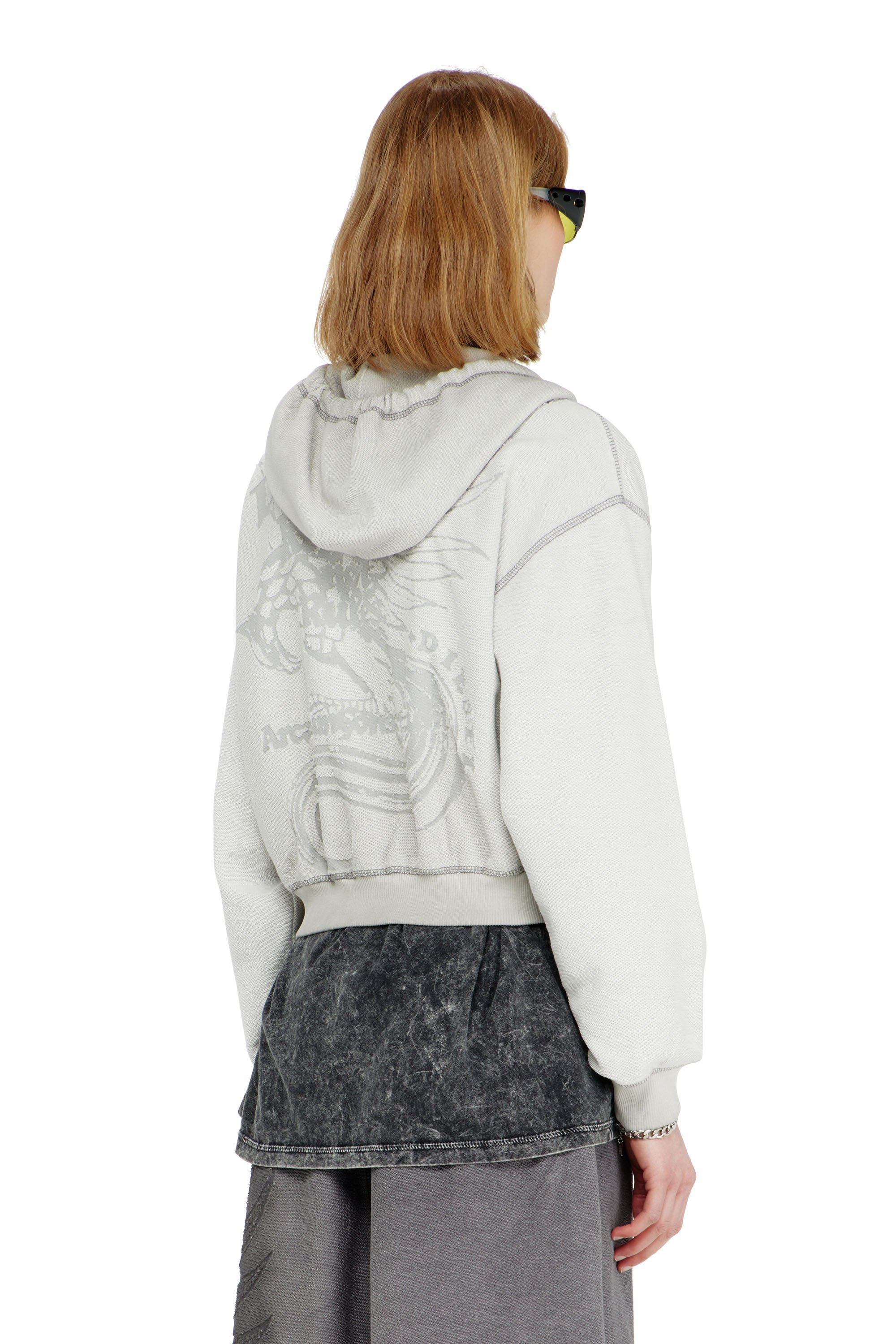 ウィメンズ ジップアップパーカー F-SUNNY-HOOD-ZIP ディーゼル トップス パーカー・フーディー グレー ホワイト
