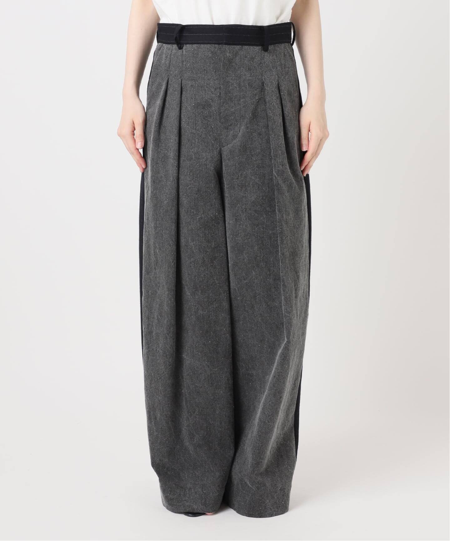 《一部店舗+WEB限定》Glyph Combination Pants スピックアンドスパン パンツ スラックス・ドレスパンツ ブラック