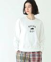 BEAMS BOY 【WEB限定】BEAMS BOY / HEART ロゴ クルー スウェット ビームス ウイメン トップス スウェット・トレーナー ホワイト ブラック ピンク【送料無料】