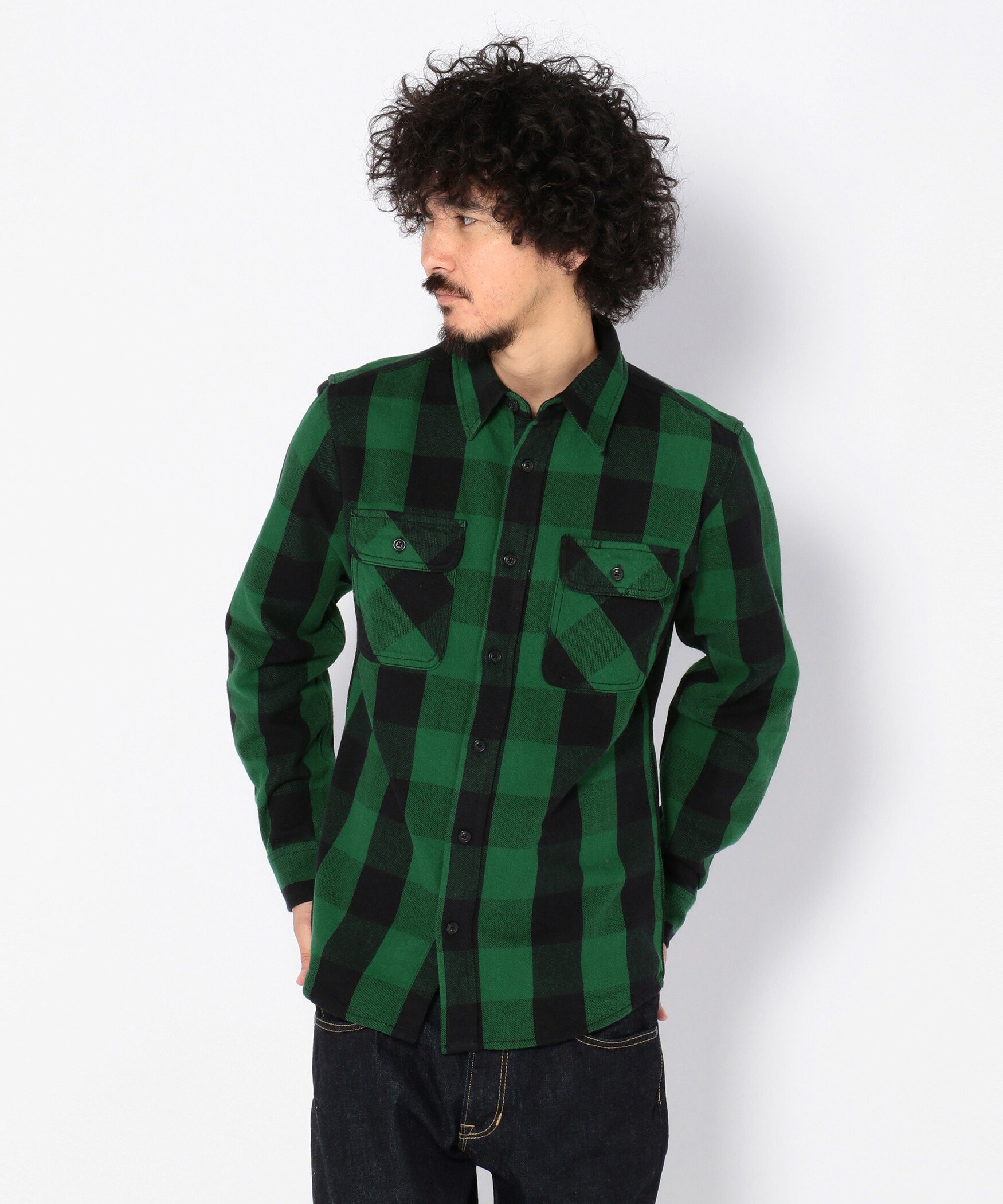 AVIREX 《DAILY/デイリー》DAILY FLANNEL/ デイリー フランネル ブロックチェックシャツ アヴィレックス トップス シャツ ブラウス グリーン グレー ホワイト ブラウン レッド【送料無料】