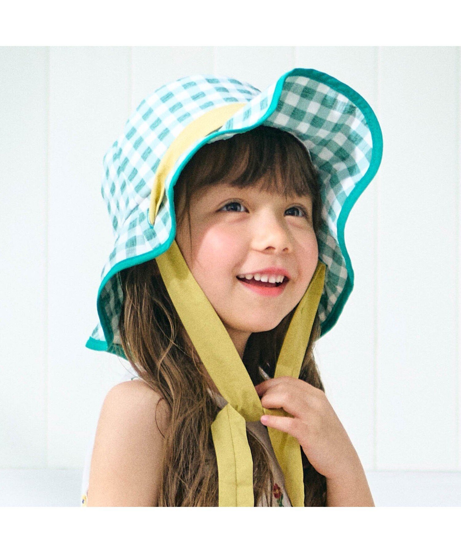 apres les cours カラーギンガムバケットハット エフオーオンラインストア 帽子 その他の帽子 グリーン オレンジのサムネイル