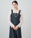 【SALE/50%OFF】ANAYI デニムライクジャンパードレス アナイ ワンピース・ドレス ジャンパースカート ホワイト ネイビー【送料無料】