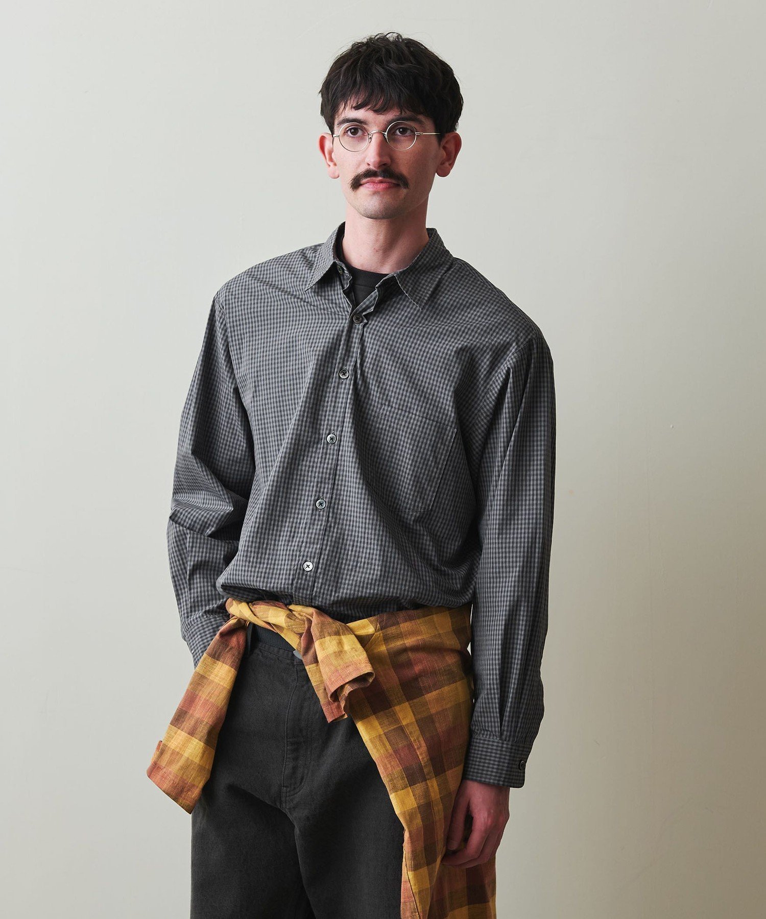 【SALE／40%OFF】Steven Alan ＜Steven Alan＞ 70 チェック リバースシーム シャツ LOOSE ビューティー＆ユース　ユナイテッドアローズ トップス シャツ・ブラウス ネイビー ホワイト グレー【送料無料】のサムネイル