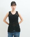 【SALE/40%OFF】ADAM ET ROPE' FEMME 【洗える】エンブロイダリーベスト アダムエロペ トップス ベスト・ジレ ブラック ホワイト【送料無料】(4)