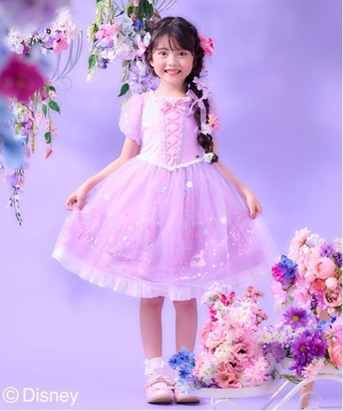 mezzo piano 【ラプンツェル】ドッキングワンピース ナルミヤオンライン ワンピース・ドレス シャツワンピース パープル【送料無料】のサムネイル