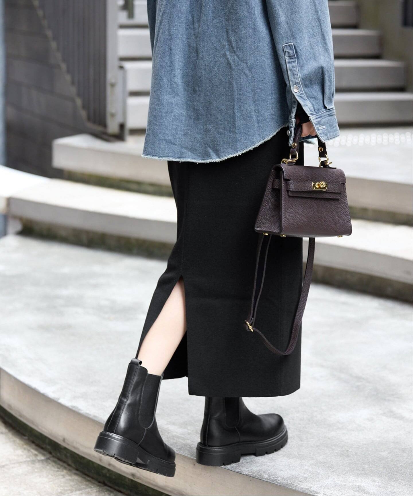 FRAMeWORK ≪追加≫総針タイトスカート フレームワーク スカート ロング・マキシスカート グレー ブラック グリーン ネイビー【送料無料】のサムネイル