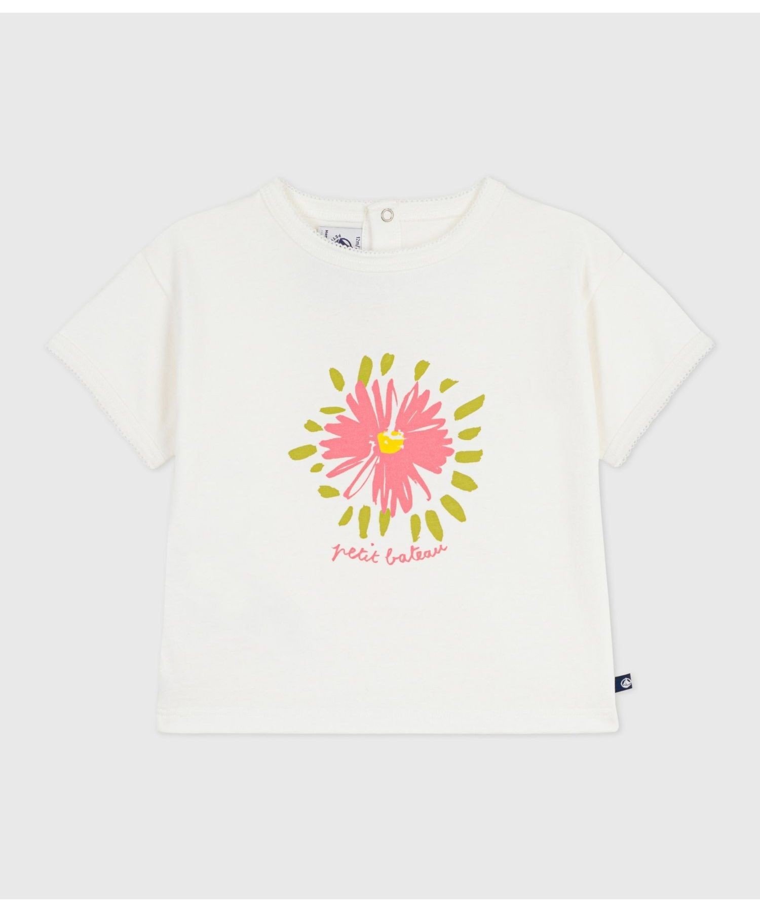 PETIT BATEAU プリント半袖Tシャツ プチバトー トップス カットソー・Tシャツ ピンク ホワイト