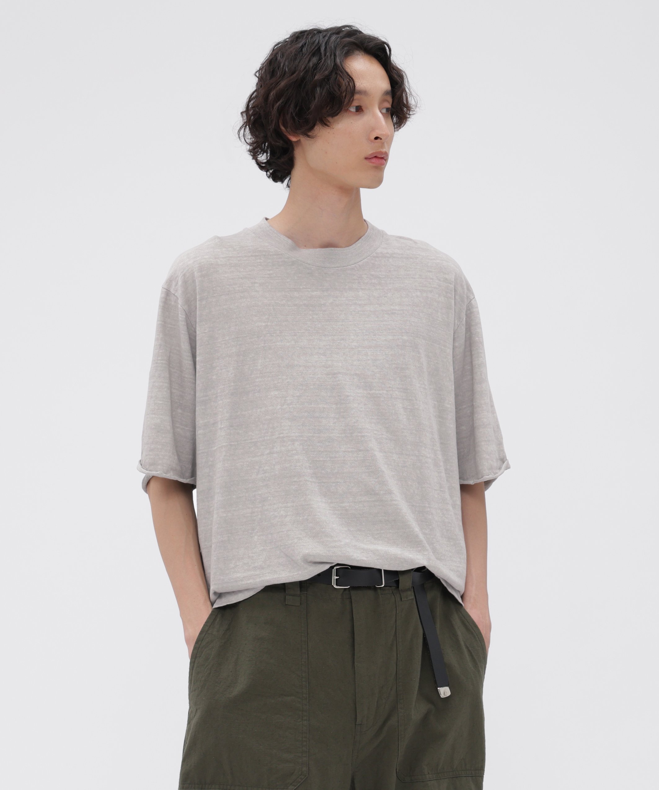 MHL. CARBON DYED COTTON LINEN TOP マーガレット・ハウエル トップス その他のトップス グレー