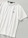 SHIPS 【WEB限定/SHIPS別注】FRED PERRY: SOLOTEX(R) 鹿の子 ワンポイント ロゴ Tシャツ シップス カットソー Tシャツ ホワイト ブラック ブルー ネイビー【送料無料】