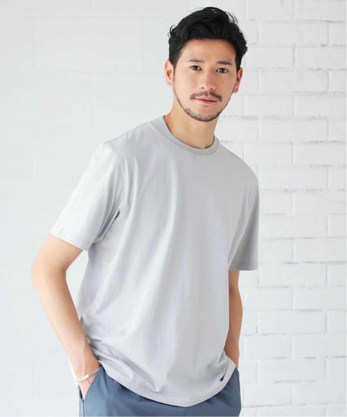 SPU 抗菌防臭・接触冷感加工ジャケットユース半袖Tシャツ カジュアル トップス カットソー・Tシャツ グレー ホワイト ブラック