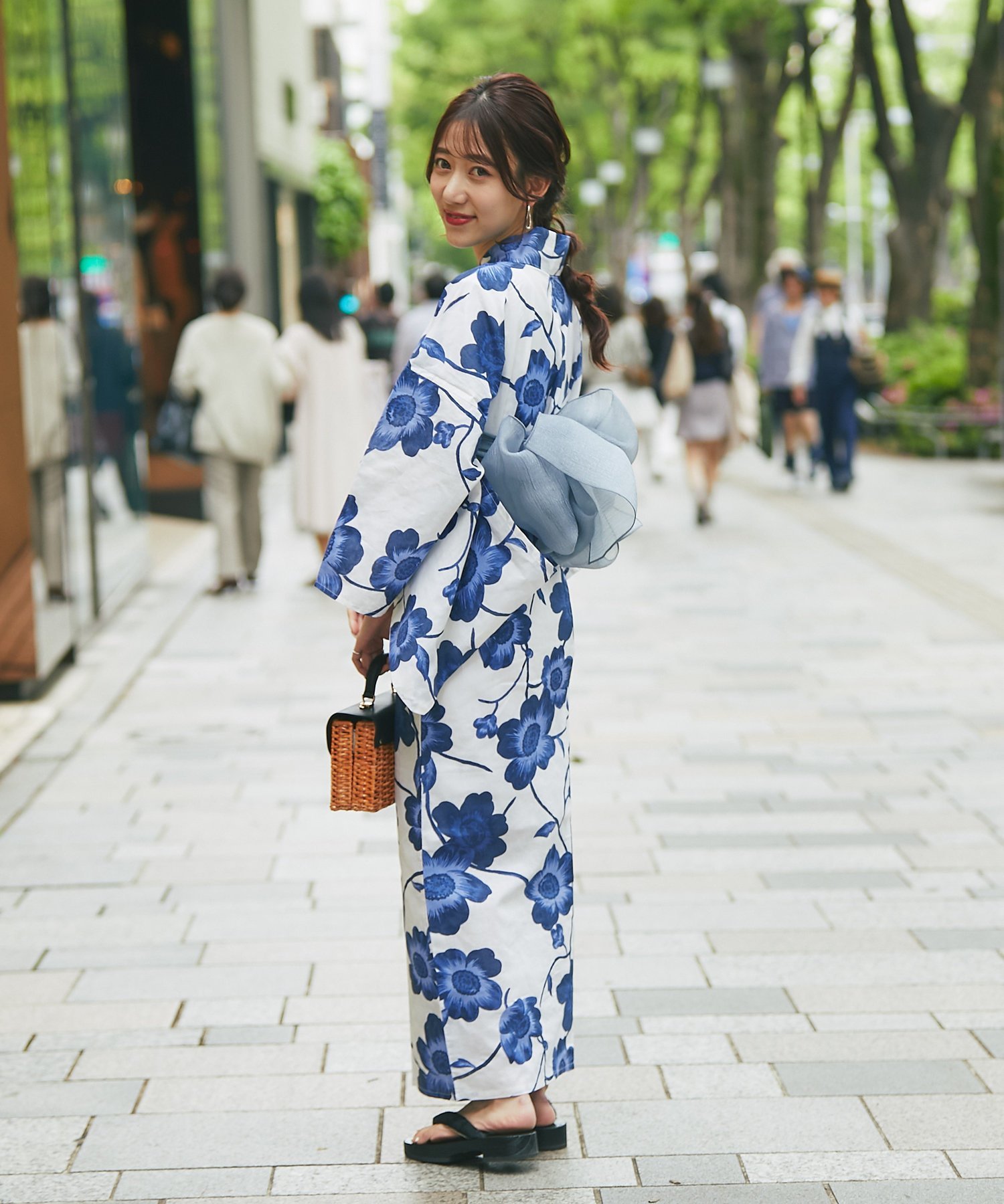 La boutique BonBon 【人気スタッフmikiセレクト】ニュアンスカラー特選オーガンジー帯浴衣2点セット ラブティックボンボン インテリア・生活雑貨 その他のインテリア・生活雑貨 ブルー ホワイト イエロー グリーン【送料無料】のサムネイル