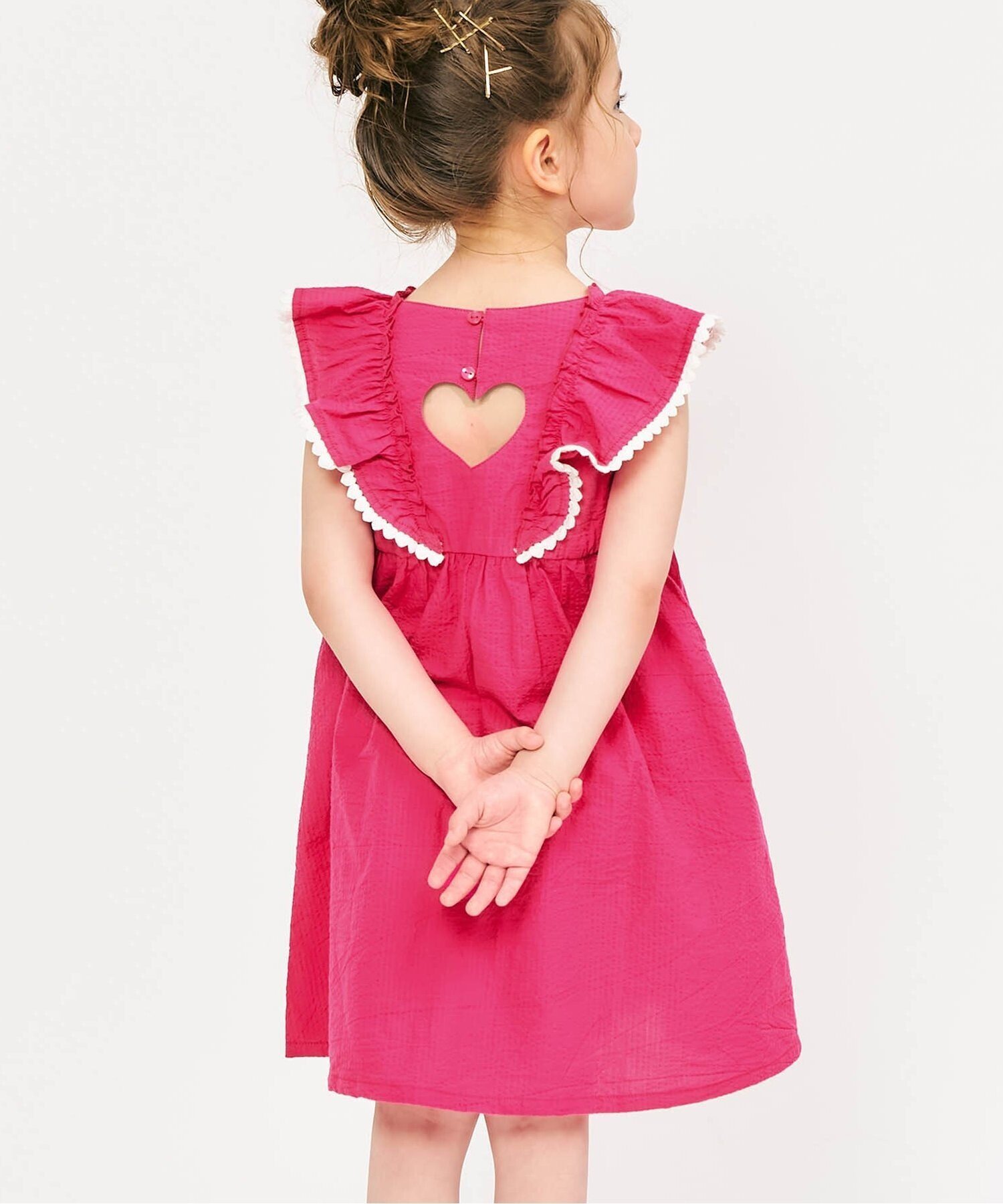 【SALE／50%OFF】apres les cours ハートレースフリルワンピース エフオーオンラインストア ワンピース・ドレス ワンピース ピンクのサムネイル