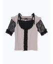 NOEMIE ダブルリボンストラップカットソー ノエミー トップス カットソー・Tシャツ ピンク ホワイト【送料無料】