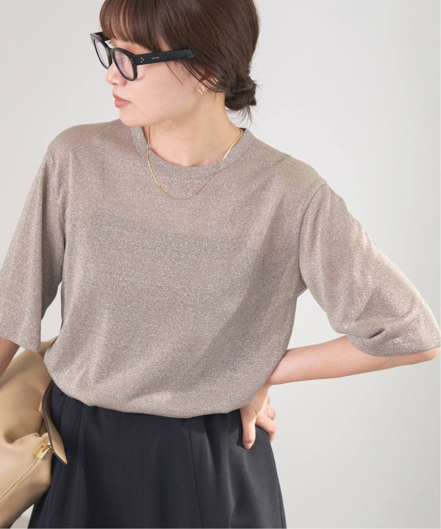 IENA 《追加》ラメ Tシャツ イエナ トップス カットソー・Tシャツ ゴールド シルバー【送料無料】のサムネイル