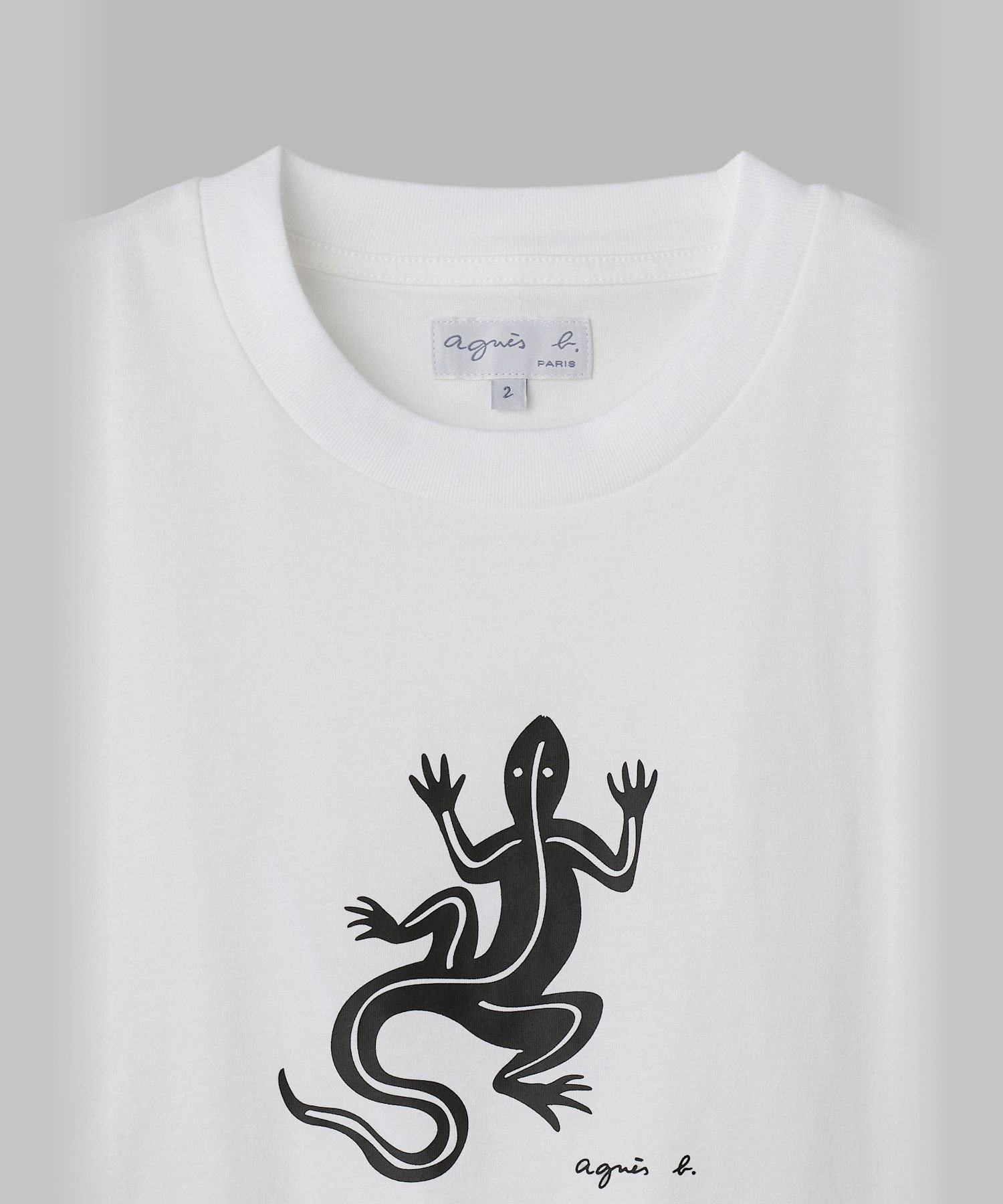 アイコニック コットン 半袖 Tシャツ "Lezard" アニエスベー トップス カットソー・Tシャツ ホワイト