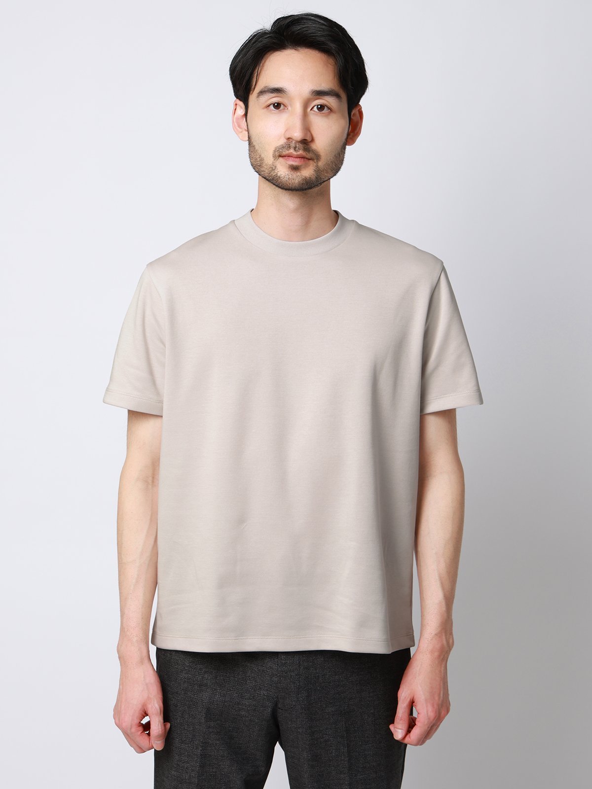 SUIT SQUARE Tシャツ 半袖 ウォッシャブル 吸水速乾 UVカット プレーティング天竺 無地 スーツ スクエア トップス カットソー・Tシャツ