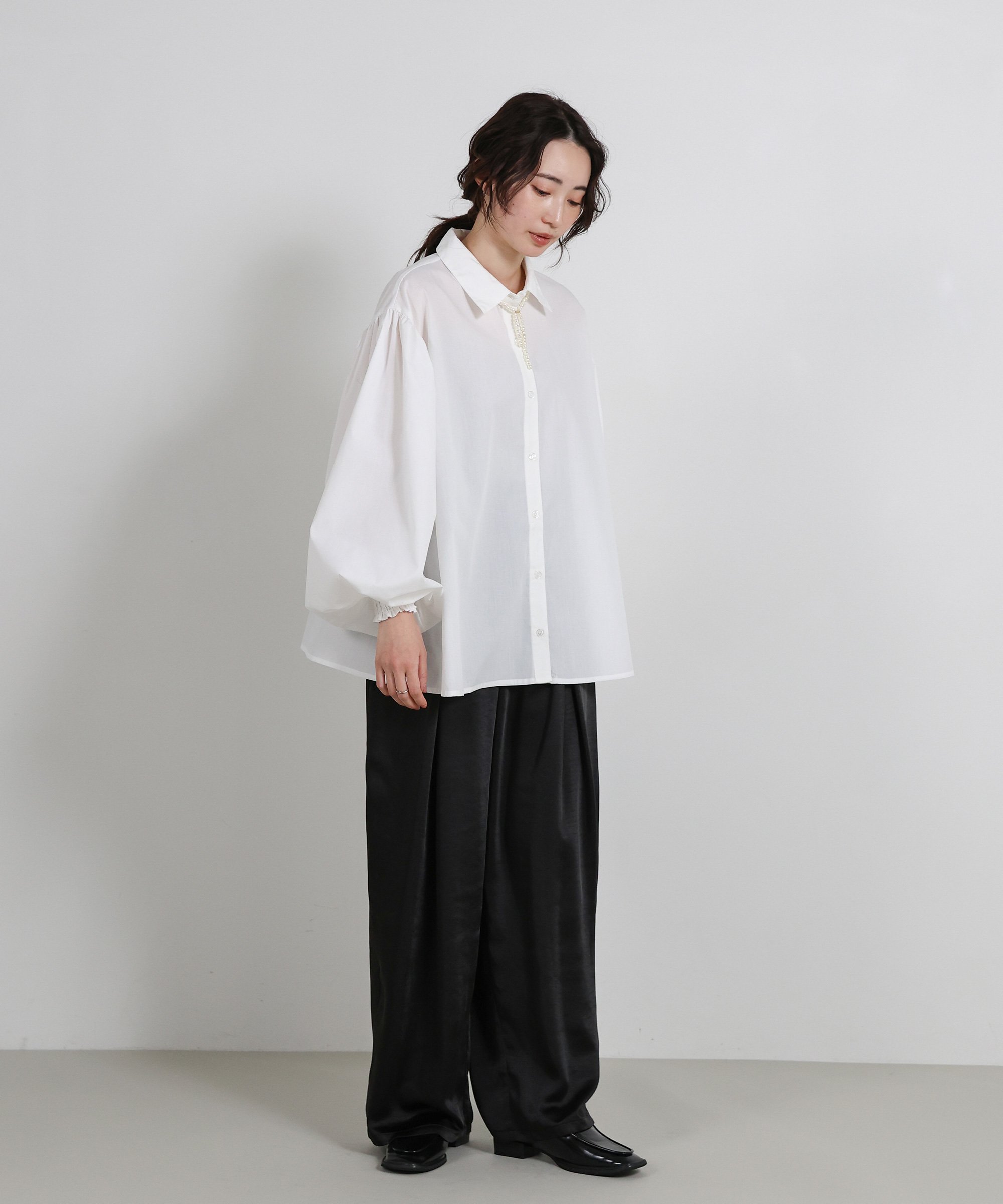 SELECT MOCA 【Et】Gathered Volume Sleeve Shirt セレクトモカ トップス シャツ・ブラウス