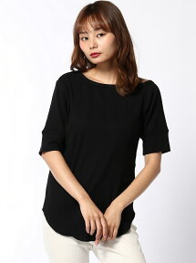 【SALE／65%OFF】cepo CEPO/(W)ランダムテレコアシメネック5/S セポ カットソー Tシャツ ブラック ブラウン ホワイト