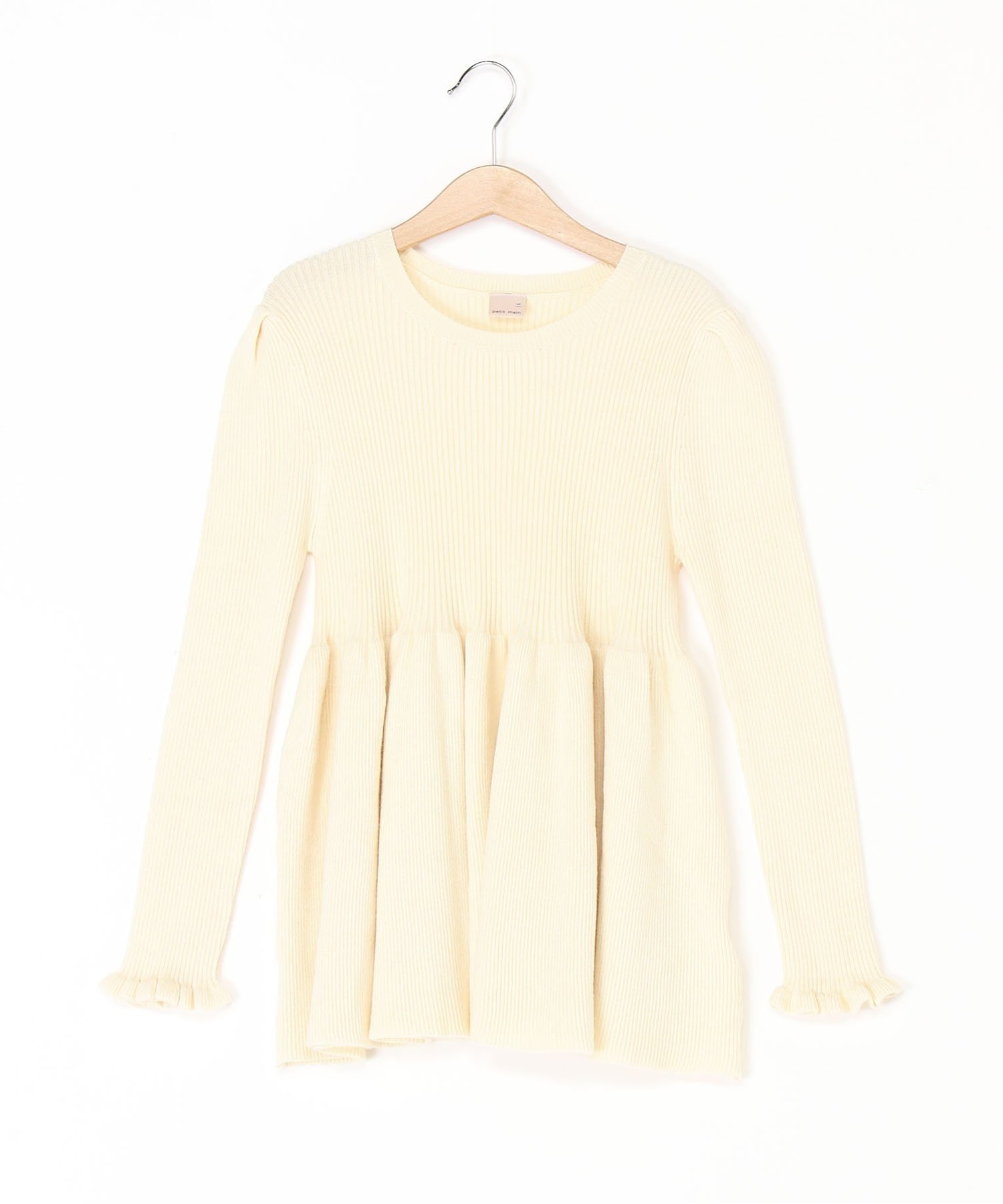 petit main 【AJUGA.】ペプラムニット★ ナルミヤオンライン トップス ニット ホワイト ブラック ベージュのサムネイル