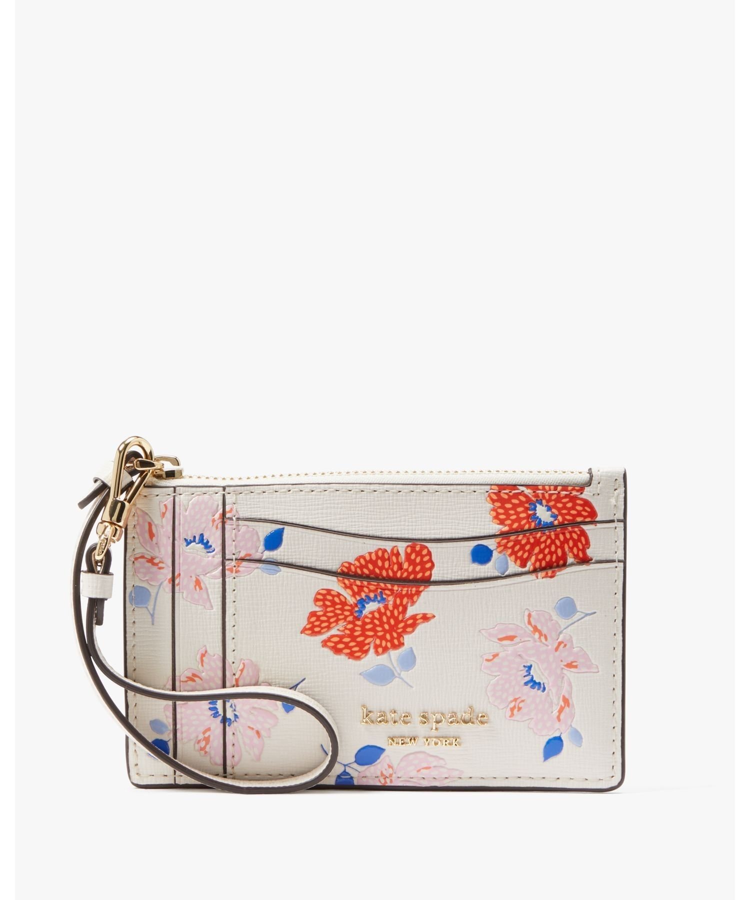 kate spade new york モーガン ドッティ フローラル エンボスド カード ケース リスレット ケイトスペードニューヨーク 財布・ポーチ・ケース 名刺入れ・カードケース【送料無料】