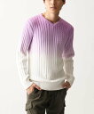【SALE/50%OFF】MK MICHEL KLEIN homme グラデーションケーブルニット ミッシェルクランオム トップス ニット ブルー ピンク【送料...