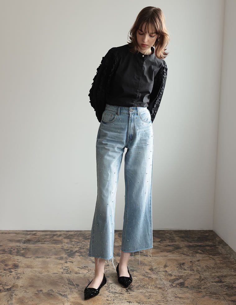 【SALE／15%OFF】Re:EDIT スパンコールフラットパンプス リエディ シューズ・靴 パンプス シルバー ブラック【送料無料】 stylife-15056771 Rakuten Fashion サンプル画像3