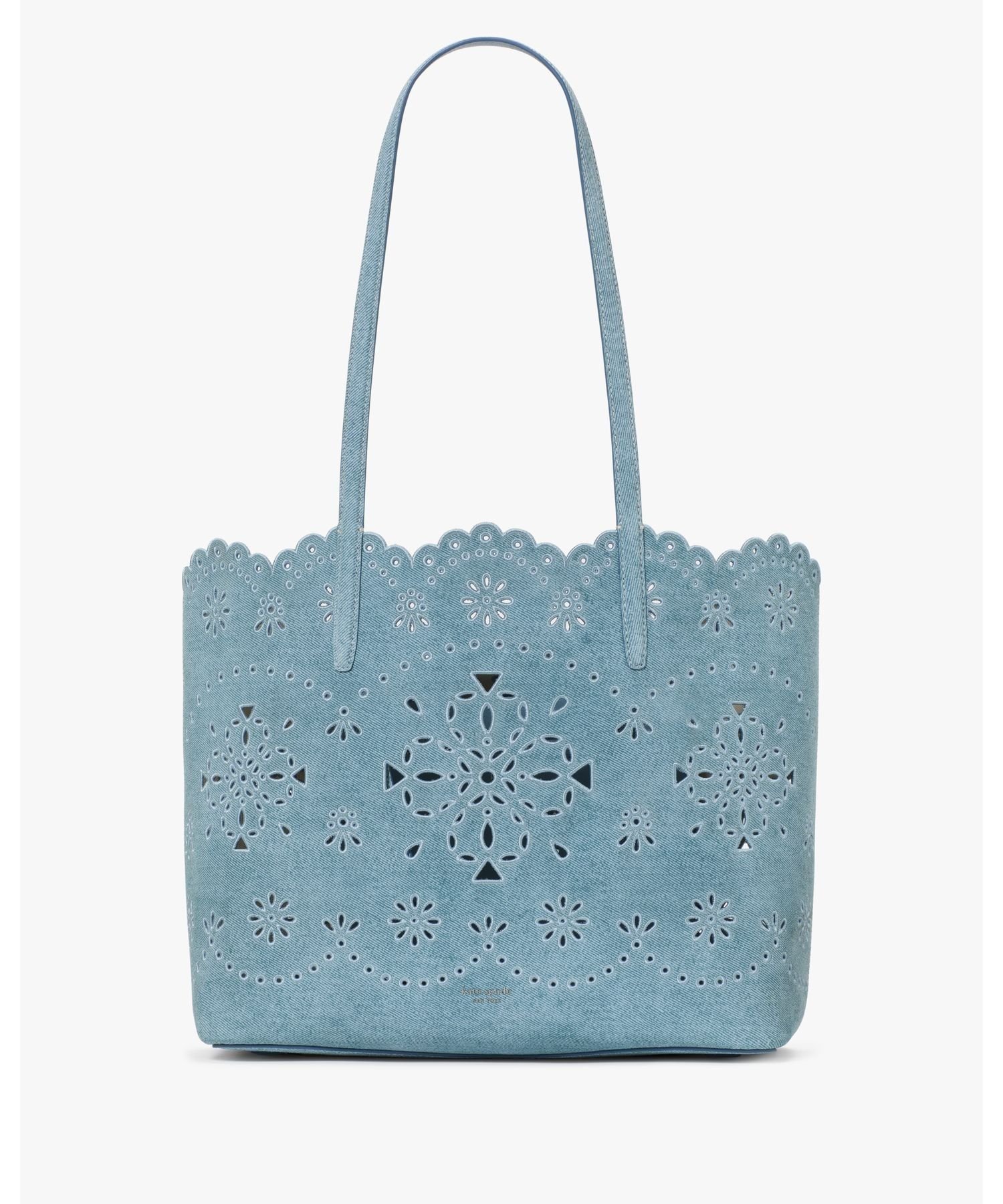 kate spade new york ドゥー イット オール スペード フラワー パーフォレーテッド デニム スエード ラージ トート ケイトスペードニューヨーク バッグ トートバッグ【送料無料】