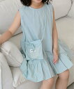【SALE/30%OFF】aimoha KIDS 【aimoha-KIDS-】裾フリルワンピース アイモハ ワンピース・ドレス ワンピース ブルー