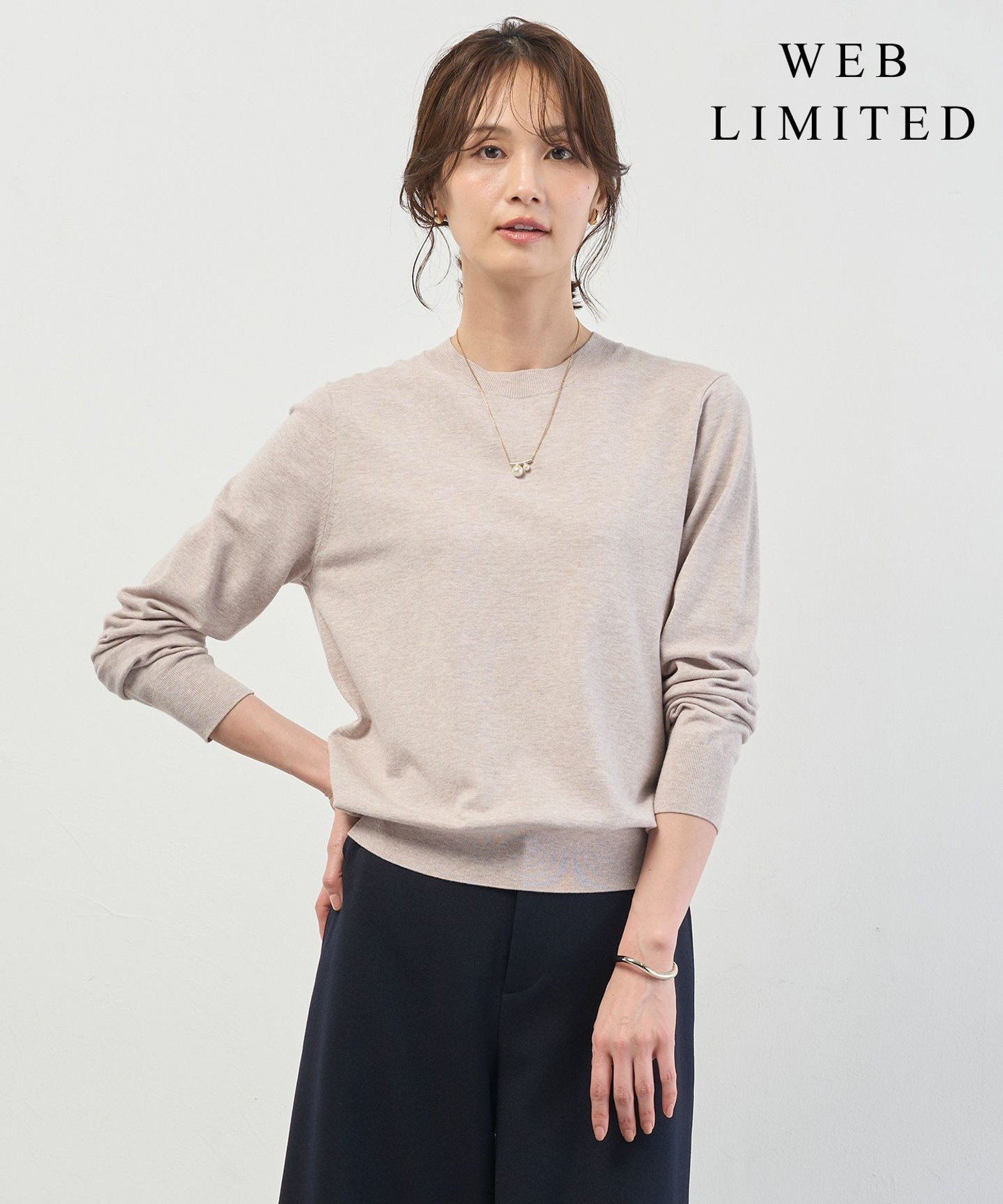 J.PRESS LADIES L 【WEB限定】PRINCE クルーネック ニット ジェイプレス トップス ニット ベージュ ブラック ホワイト ブルー イエロー