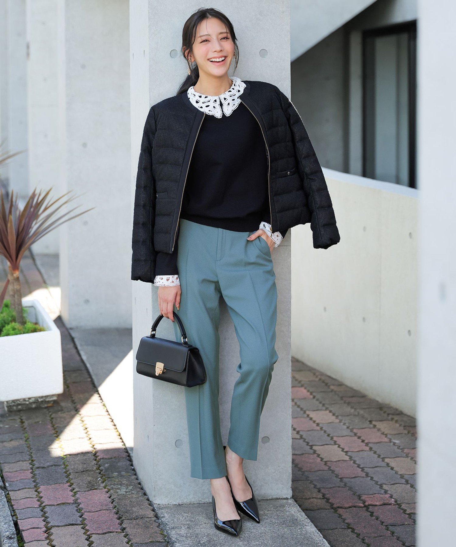 ANY SIS 【保温効果・ストレッチ・洗える】ビューティサーモ2WAYストレッチ テーパードパンツ エニィスィス パンツ その他のパンツ グレー ホワイト ワインレッド グリーン ブラック ネイビー【送料無料】のサムネイル