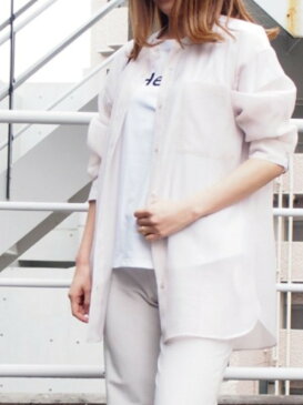 【SALE/40%OFF】INTERPLANET WINGS INTERPLANET/(W)シアーオーガンジーシャツチュニック インタープラネット シャツ/ブラウス 長袖シャツ ブラウン ベージュ パープル ブラック【送料無料】