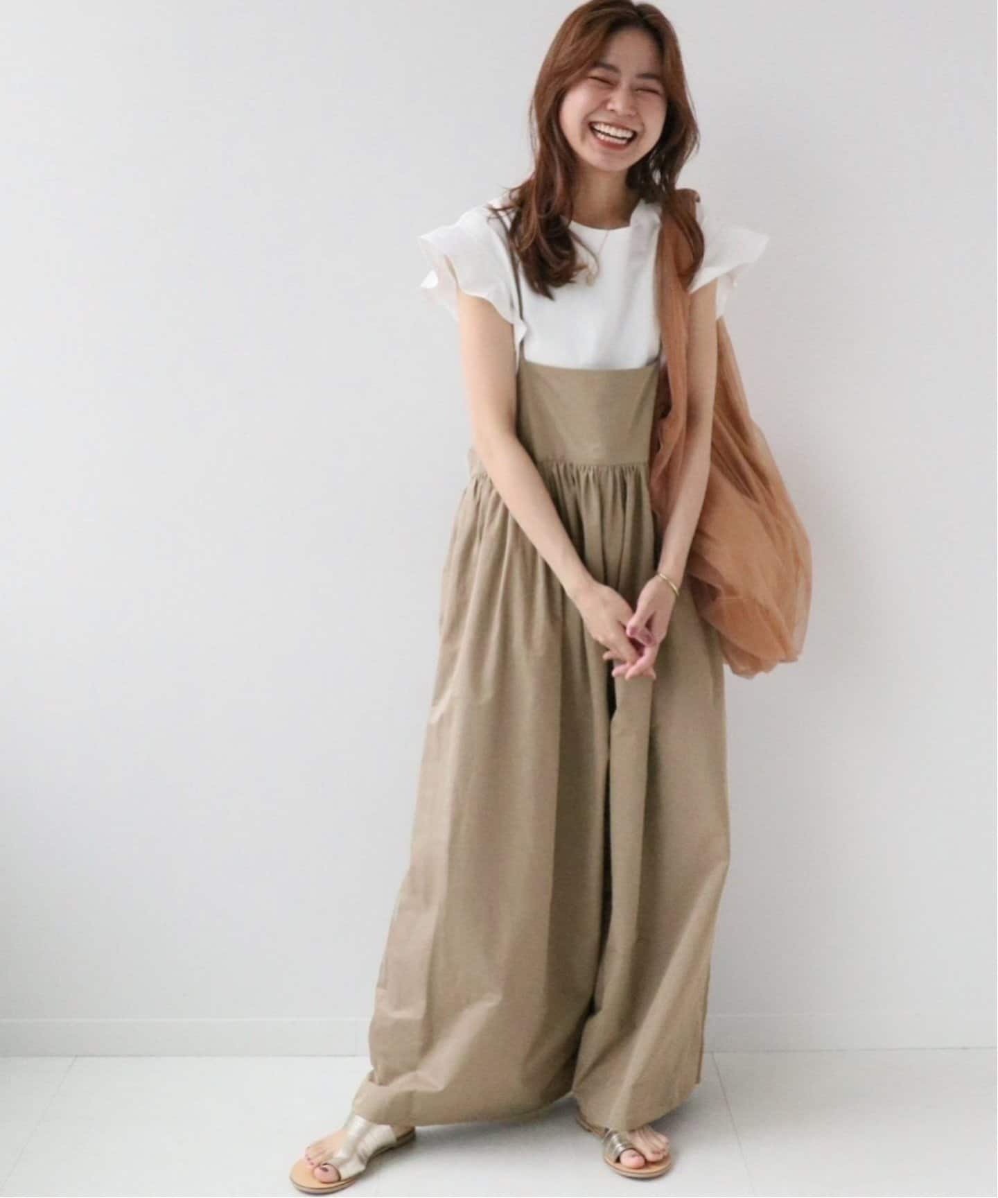 JOURNAL STANDARD relume 《追加4》フリルTセットサロペット ジャーナル スタンダード レリューム オールインワン・オーバーオール オーバーオール・サロペット ベージュ ブラック【送料無料】のサムネイル