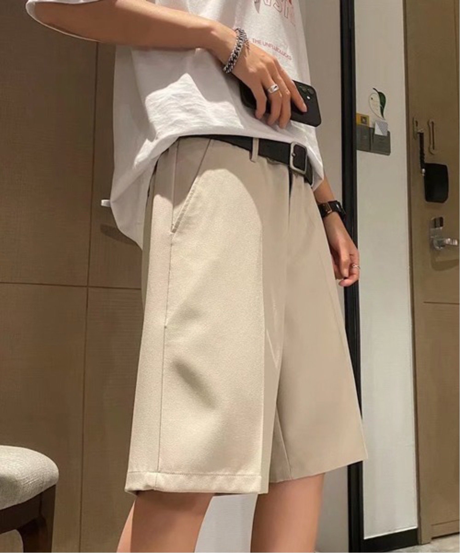 NOWLE NOWLE/(M)【NOWLE】スラックス ハーフ ショーツ ショートパンツ チェルカ パンツ その他のパンツ ブラック ホワイト