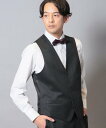 【SALE/30%OFF】CROWDED CLOSET ウールポリエステルギャバジンスーツベスト(同素材セットアップあり) メンズ ビギ スーツ・フォーマル スーツスカート ブラック【送料無料】
