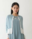 【SALE/30%OFF】HIROKO BIS(小さいサイズ) 【小さいサイズ】バイカラーインターシャニットカーディガン メゾンドゥサンク トップス カーディガ...