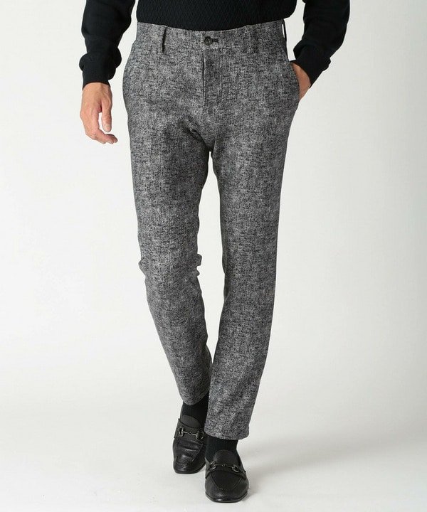 【SALE／30%OFF】MEN'S BIGI 【ACTIVE TAILOR】ヒートパフォーマーツイード調プリントパンツ(セットアップ対応) メンズ ビギ パンツ スラックス・ドレスパンツ ネイビー ブラック【送料無料】