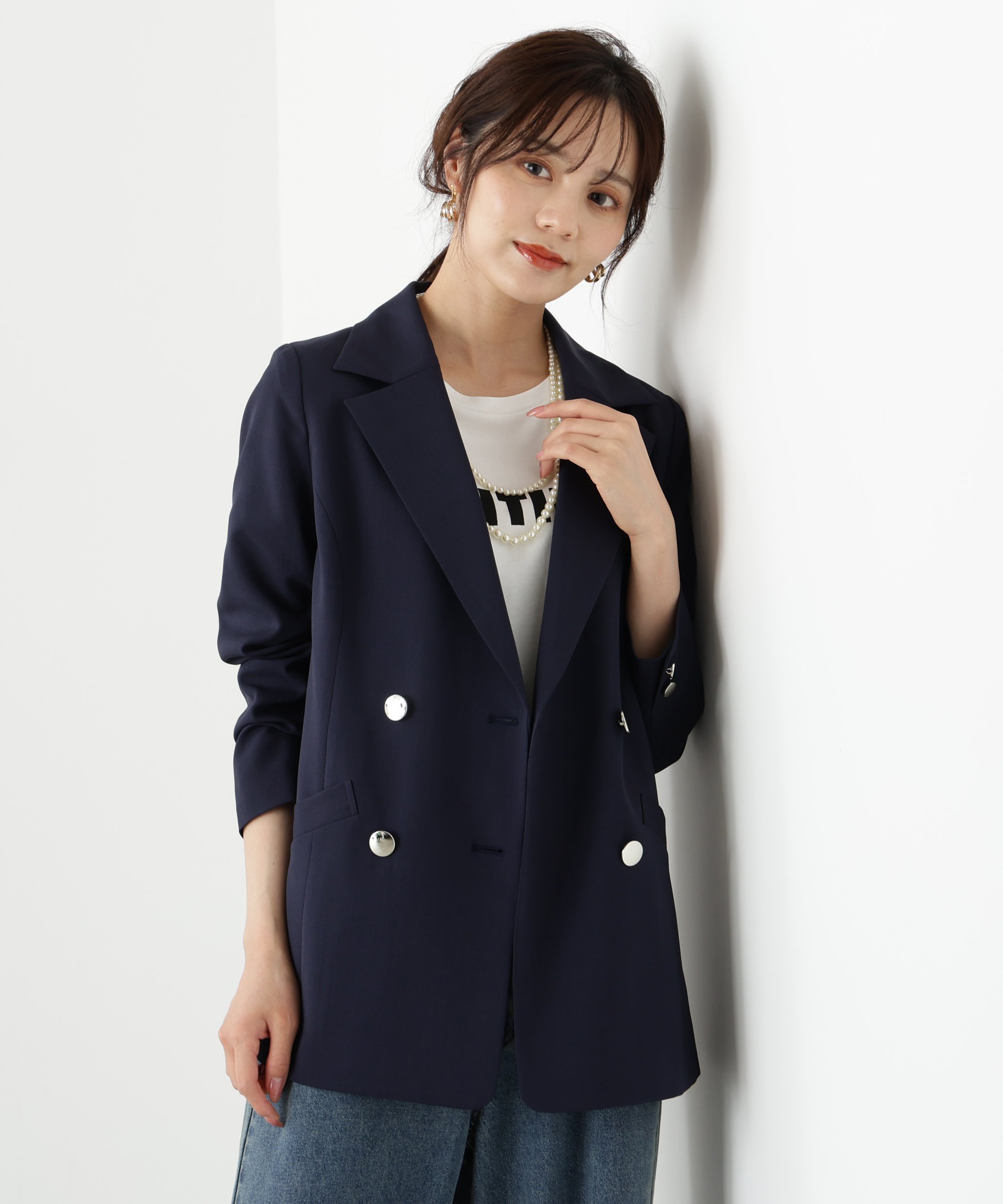 PROPORTION BODY DRESSING テーラードジャケット プロポーションボディドレッシング ジャケット・アウター テーラードジャケット・ブレザー ベージュ ネイビー【送料無料】のサムネイル