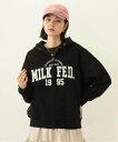MILKFED. COLLEGE PATCH ZIP UP HOODIE MILKFED. ミルクフェド トップス パーカー・フーディー ブラック レッド ホワ...